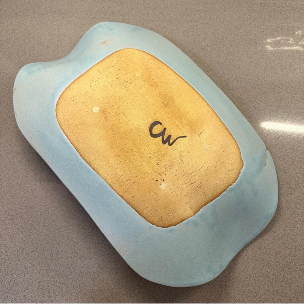 1980s Carol McFarlan Postmodern Ceramic Large Centerpiece Platter 11"x17” - Picture 10 of 10